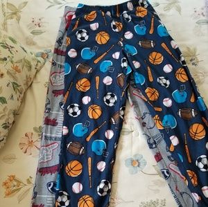 TWO pairs sports themed boys PJ pants